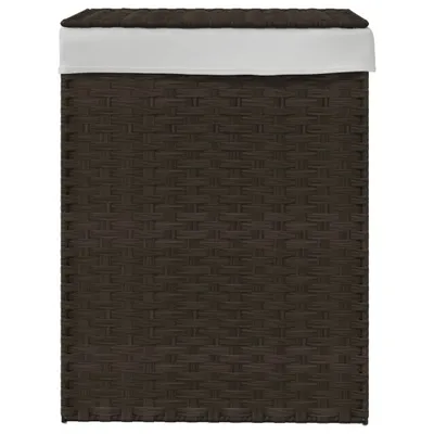Produktbild von CLORIS Wäschekorb mit Deckel Dunkelbraun 46x33x60 cm Poly Rattan, 3,6 kg