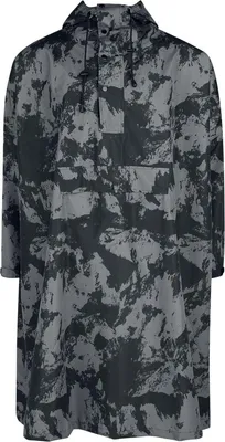 Produktbild von RED by EMP Uni schwarzer Camouflage Regenmantel mit Kapuze und Tunnelzug Standard