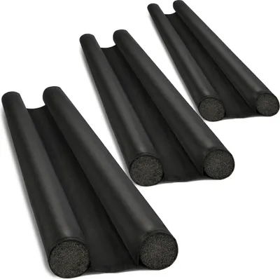 Produktbild von com-four® 3x Zugluftstopper für die Tür, Standardmaße Innentür - Türbodendichtung, Türunterdichtung - Luftzugstopper mit Doppeldichtung - Schutz vor Luftzug und Lärm