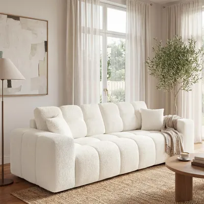 Produktbild von BroMARKT Sofa mit Schlaffunktion NEBU 200x145 cm Klappsofa mit Bettkasten Weiß