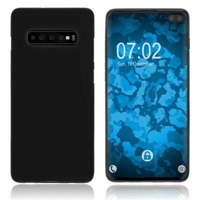 Produktbild von PhoneNatic Case kompatibel mit Samsung Galaxy S10 Plus - schwarz Silikon Hülle matt Cover