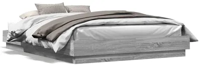 Produktbild von vidaXL Bettgestell Grau Sonoma 120x200 cm Holzwerkstoff