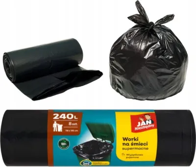 Image de Jan Niezbędny Sacs poubelle 240l 8 pièces universel noir