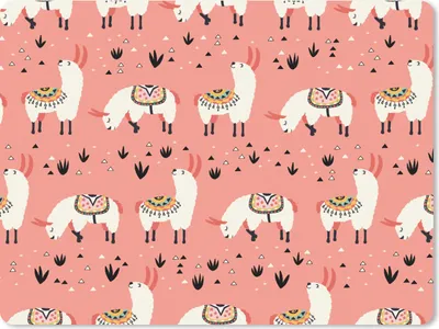 Produktbild von MuchoWow® Mauspad Mousepad Lama - Kinder - Rosa - Muster 23x19 cm - Mousepads - Maus Mat - Pad - Mausunterlage - Schreibtischunterlage - Mauspad