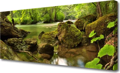 Produktbild von Tulup Leinwand-Bilder 125x50 Wandbild Canvas Kunstdruck Felsen See Natur