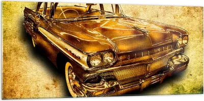 Produktbild von Bilder auf glas - Auto klassisch Limousine Geschwindigkeit - 120x50cm - Glasbilder - Wandbilder - Kunstdruck - Wanddekoration aus Glas - Glas Bilder - Wandbild auf Glas - GAB120x50-0526