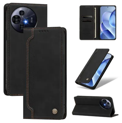 Produktbild von Handyhülle für TCL 50 Pro NxtPaper, Leder Wallet Klapphülle mit Standfunktion, Stoßfeste Schutzhülle Schwarz
