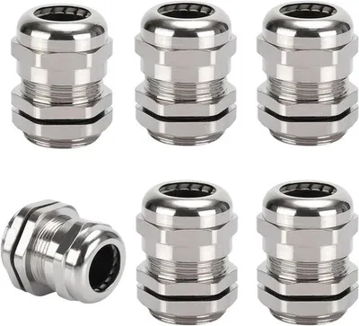 Set von 6 wasserdichten Kabelverbindungen IP68, vernickelte Stecker und Kabeldurchführungen für 3-6,5 mm Kabel, langlebige