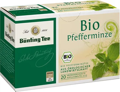 Obrázek produktu pro Bünting organický mátový čaj plné chuti silný plný 3 balení