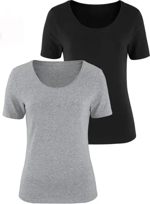Produktbild von VIVANCE T-Shirt grau-meliert, schwarz Größe 32/34