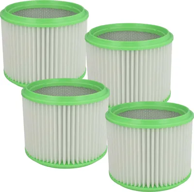 Produktbild von vhbw 4 Faltenfilter kompatibel mit Makita VYS 25, VC3511L Staubsauger - Patronenfilter Grün Weiß