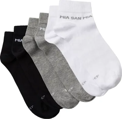Produktbild von FC BAYERN MÜNCHEN Sneaker-Socken 3er Pack FC Bayern schwarz/grau/weiß 35-38