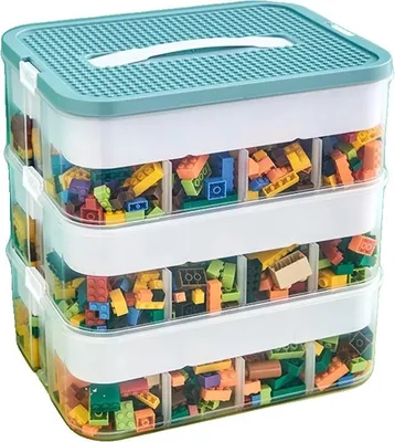 Obrázok produktu pre Úložná nádoba, stohovateľný dizajn, všestranné použitie, modrá