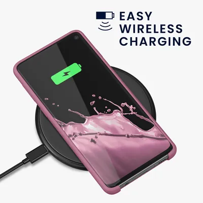 Produktbild von kwmobile Handyhülle für Samsung Galaxy S10 Hülle - Case Silikon - Kabelloses Laden - Schutzhülle Cover in Dark Rose