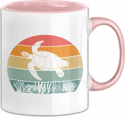 Produktbild von Schildlkröten Tasse Geschenk Vintage Grafik (Rosa)