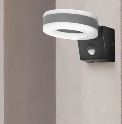 Zdjęcie produktu dla Lampa zewnętrzna z czujnikiem ruchu – Lampa zewnętrzna z czujnikiem zmierzchu – Lampa zewnętrzna z czujnikiem ruchu – Kinkiet zewnętrzny z czujnikiem ruchu – Lampa zewnętrzna w kolorze szarym