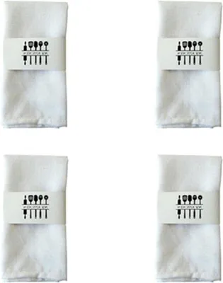 Image de Serviettes en lin douces, 40 x 40 cm, 100 % coton, blanches