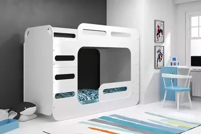 Produktbild von Kinderhochbett mit Matratzen 80x200 IDA 2 – Weiß