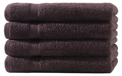 Produktbild von 4er Set Frottee Gästetücher Elegance 30x50 cm 100% Baumwolle 500 gsm Gästetuch braun