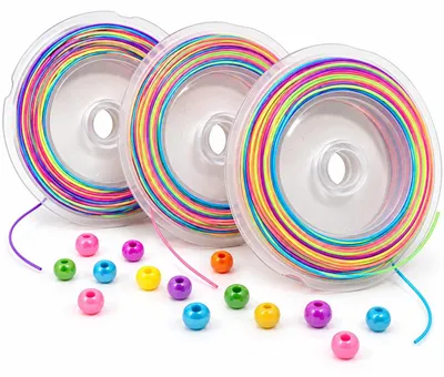 Elastikband 1 mm x 150 m Regenbogen-Stretchkordel für DIY-Schmuck