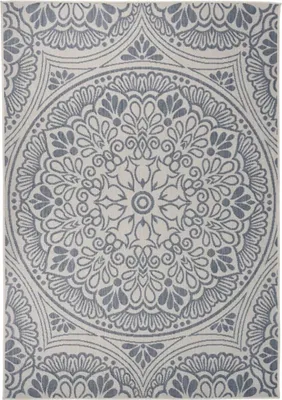 Produktbild von Outdoor-Teppich Flachgewebe 160x230 cm Blaues Muster