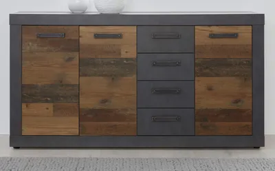 Obrázek produktu pro trendteam Wohnen Indy komoda Graphite Grey Matera NB/Old Wood NB 151 x 86 x 37 cm