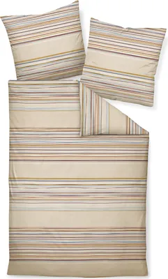 Produktbild von Janine Design Feinbiber-Bettwäsche-Garnitur DAVOS 65153 Farbe naturell Größe 240x220+2x80x80