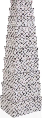 Immagine prodotto di Set di scatole organizer impilabili Versa Petprint in cartone 10 pezzi