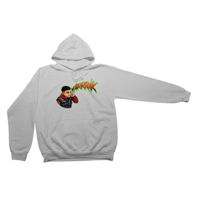 Produktbild von Agaamuza YARRRAK Streetwear Grau - L Tiktokers Hoodie Urban Fashion Comic-Print Uni Kapuzenpullover Streetstyle Lässiger Kapuzenhoodie Pullover