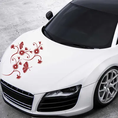 Produktbild von Aufkleber - Autoaufkleber "Blumenranke Tina" 40cm x 40cm dunkelrot - Tuning Carystyling Heckscheibe Auto