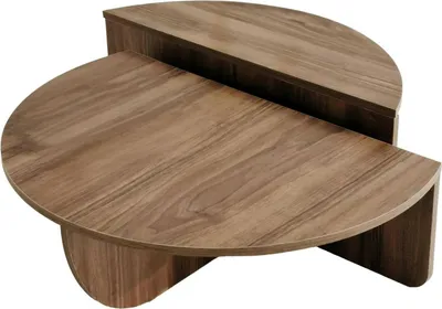 Produktbild von Wohnzimmertisch Canopus, Niedriger Wohnzimmertisch, Kaffeeregal, Couchtisch für Sofa, 90x90h35 cm, Dunkler Nussbaum