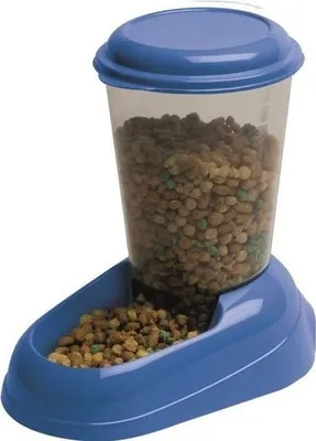 Produktbild von Futterautomat , 3L Kunststoff, 29,2x20,2x28,8 cm, Blau, Für Hunde und Katzen, Rutschfeste Basis