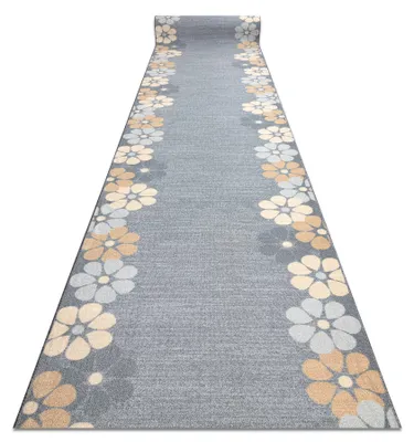 Image de TAPIS DE COULOIR antidérapant MARGARETKA, fleur la gomme gris 120 cm gris 120x750 cm