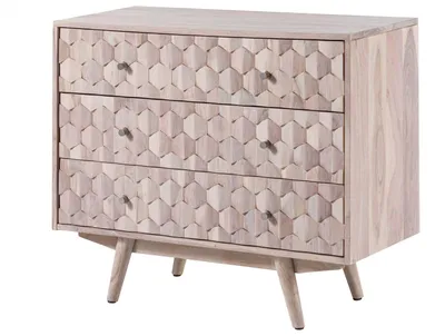 Immagine prodotto di MASSIVMOEBEL24 | MOSAYK #207 Comò in legno di acacia - laccato / bianco 88x42x75