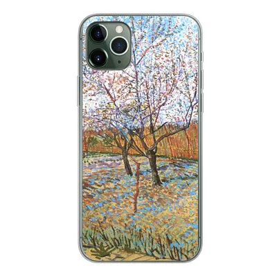 Produktbild von MuchoWow® Handyhülle Schutzhülle Hülle für iPhone 11 Pro Max Blühender Pfirsichbaum - Vincent van Gogh Silikon Softcase Handy Hülle - Schutz