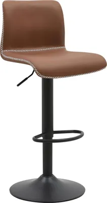 Produktbild von CLP Barhocker Henchy Kunstleder höhenverstellbar drehbar mit Rückenlehne braun