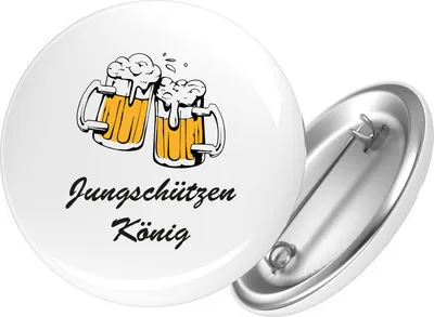 Produktbild von Huuraa Button Jungschützenkönig Schützenfest 25mm rund mit Sicherheitsnadel Ansteckbutton Geschenkidee