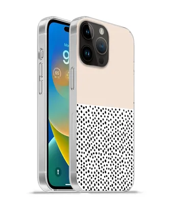 Produktbild von MuchoWow® Handyhülle Schutzhülle Hülle für Apple iPhone 14 Pro - Softcase Polka dots - Weiß - Schwarz Silikon Softcase Handy Hülle - Umschlag