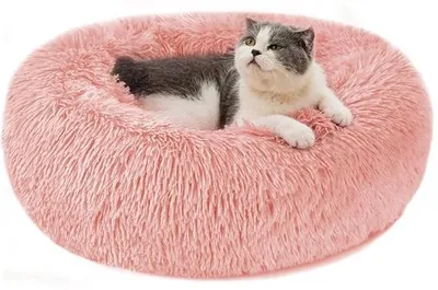 Produktbild von Pluche Donut Hondenkussen S/M/L/XL/XXL S-40cm Roze Wasbaar