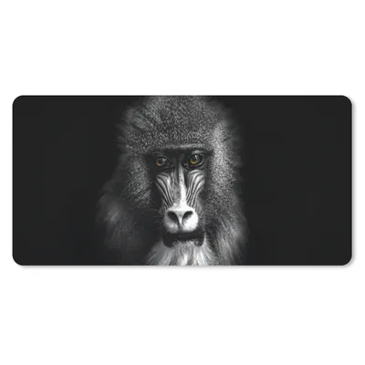 Produktbild von MuchoWow® Mauspad Mousepad Affe - Tiere - Augen - Braun - Schwarz und weiß 60x30 cm - Mousepads - Maus Mat - Pad - Mausunterlage - Nachhaltig
