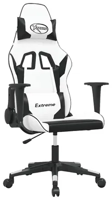 Produktbild von vidaXL Gaming-Stuhl mit Massagefunktion Weiß und Schwarz Kunstleder