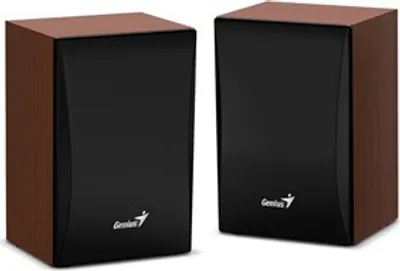 Obrázok produktu pre Reproduktory Genius SP-HF380 BT, 2.0, 3 W, hnedá/čierna, ovládanie hlasitosti, BT, drevo, 3,5 mm jack (USB), 150 Hz-20 kHz