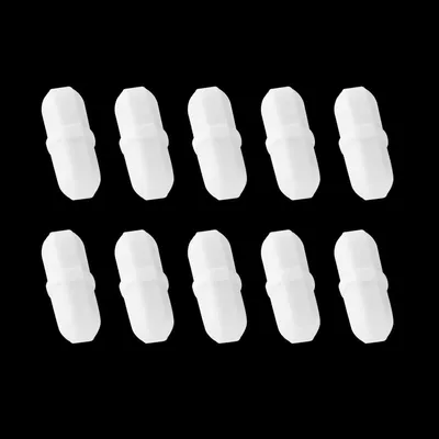Productafbeelding van 10 Magnetische Roerstaafjes - PTFE Roerstaafjes voor Lab en Onderzoek - Witte Laboratoriummagneetroerstaafjes (7 x 20 mm)