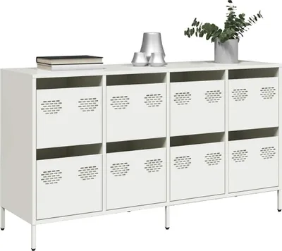 Produktbild von vidaXL Sideboard Weiß 135x39x73,5 cm Kaltgewalzter Stahl