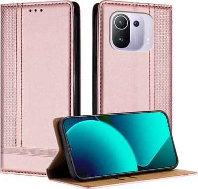 Obrázek produktu pro Pouzdro na mobilní telefon pro Xiaomi 11 Pro kožené flipové ochranné pouzdro s funkcí stojánku Pink
