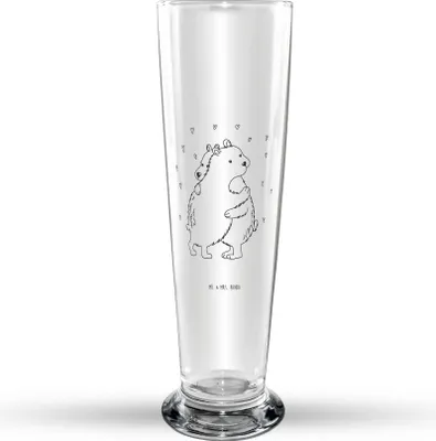 Produktbild von Mr. & Mrs. Panda Bierglas Eisbär Umarmen - Transparent - Geschenk, Glasbecher, Glasbierglas, Trinkglas, Bier Glas, Bierbecher, Lustige Sprüche