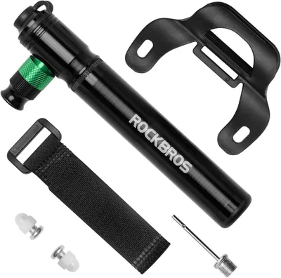 Produktbild von ROCKBROS Fahrrad Pumpe 110PSI Hochdruck Luftpumpe Passt auf Presta und Schrader Ventile, Minipumpe Aluminium