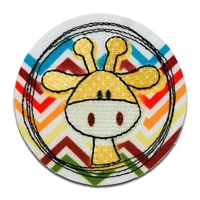 Produktbild von Giraffe Kopf Tier - Aufnäher, Bügelbild, Aufbügler, Applikationen, Patches, Flicken, Zum Aufbügeln, Größe: 5,9 x 5,9 cm