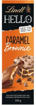 Immagine prodotto di Barretta Lindt Hello Caramel Brownie con pezzi di biscotto croccante 100g
