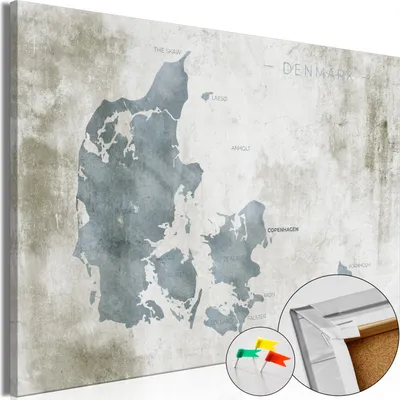 Produktbild von Vliesstoff Korkbild - Scandinavian Blue 120x80 cm Karten k-C-0140-p-a